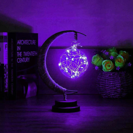 Elevate Your Space with the LED Moon Light Wrought Iron Ornament