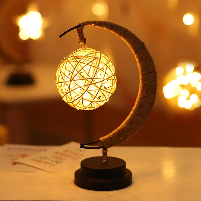 Led Moon Light Wrought Iron Ornament Light Star Shape Copper Wire Light Decorative Light USB Battery decordunia