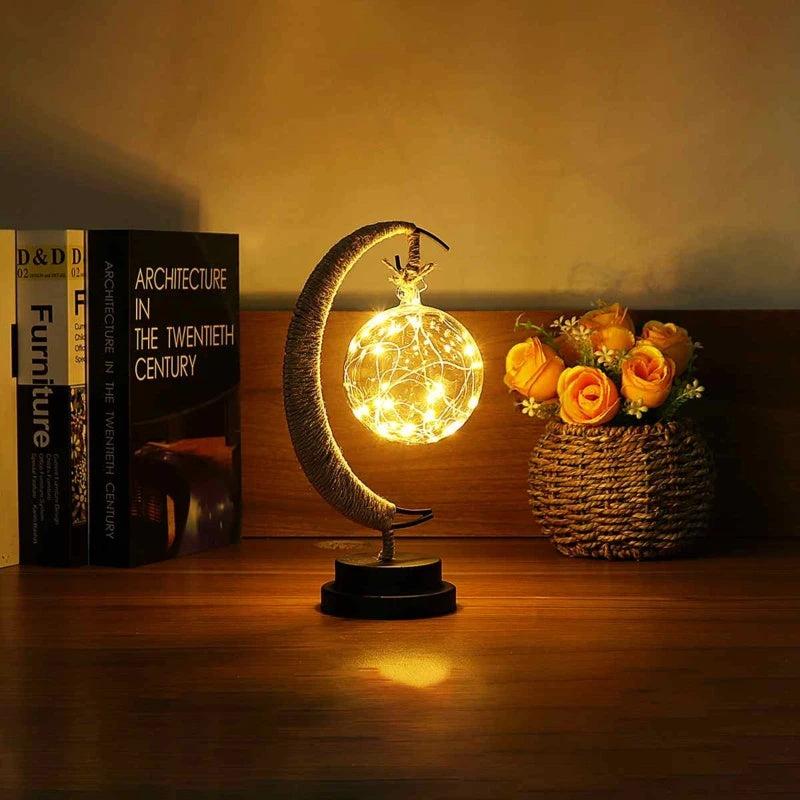 Led Moon Light Wrought Iron Ornament Light Star Shape Copper Wire Light Decorative Light USB Battery decordunia