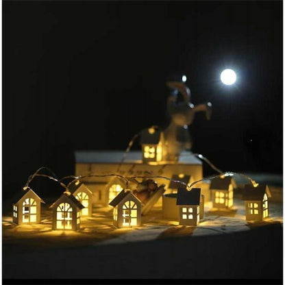 2M 10pcs LED Christmas Tree House Style Fairy Light Led String wedding natal Garland New Year christmas decorations for home decordunia