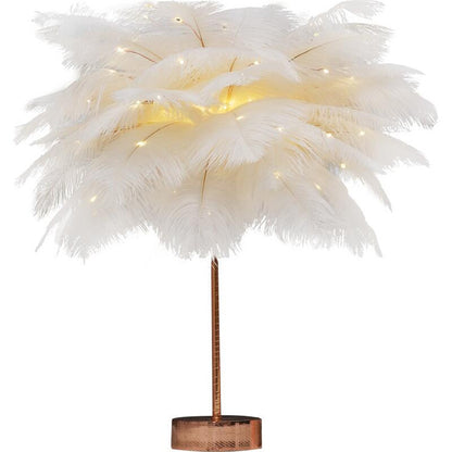 Feather Lamp Nordic Desk Lamp European-Style Bedroom Bedside Feather Table Lamp Night Light Table Lamp Decoration Modern decordunia