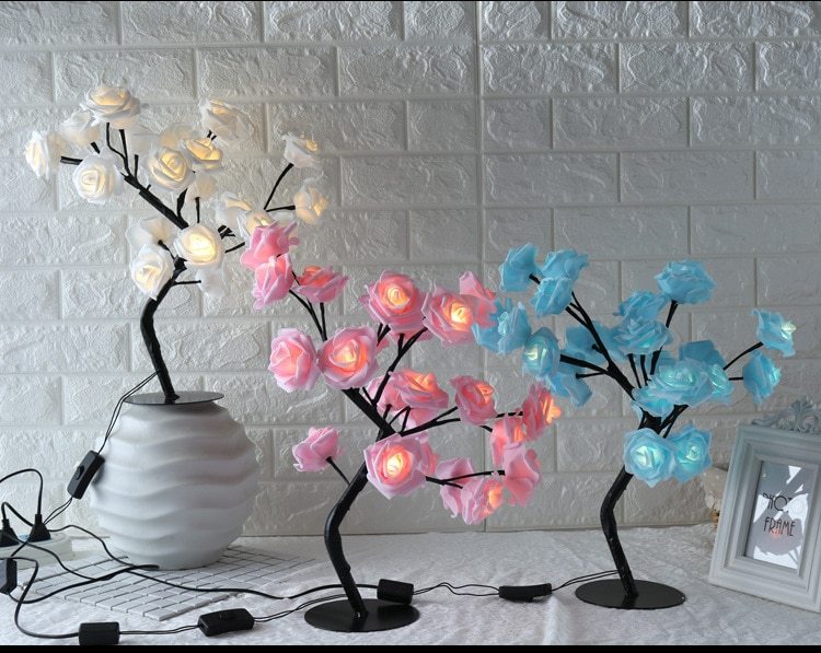 LED Tree Lamp Rose Small Tree Lamp Modeling Lamp Table Lamp decordunia