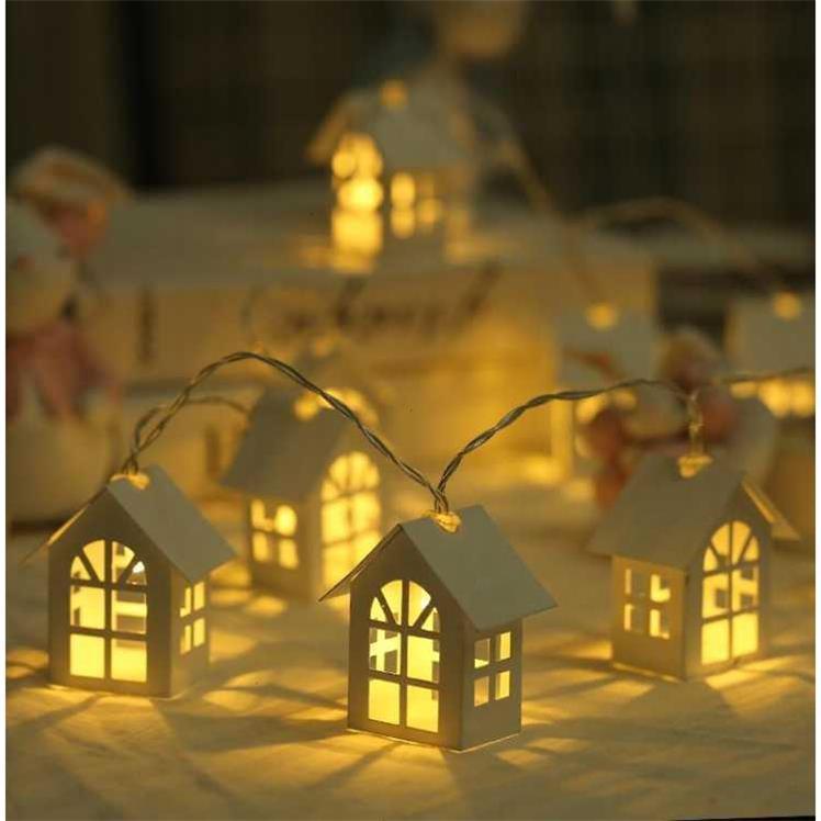 2M 10pcs LED Christmas Tree House Style Fairy Light Led String wedding natal Garland New Year christmas decorations for home decordunia