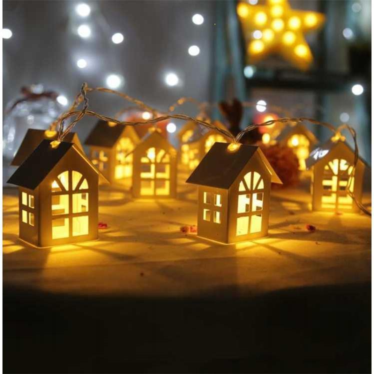 2M 10pcs LED Christmas Tree House Style Fairy Light Led String wedding natal Garland New Year christmas decorations for home decordunia