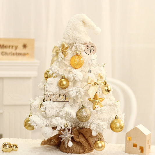 Christmas Flocking Christmas Tree LED Desktop Package decordunia