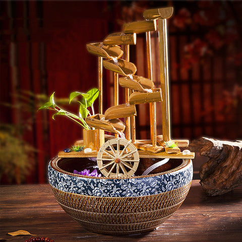 Fashion Personality Ceramic Flowing Water Fountain Ornament