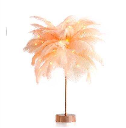 Feather Lamp Nordic Desk Lamp European-Style Bedroom Bedside Feather Table Lamp Night Light Table Lamp Decoration Modern decordunia