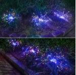 New Ground Plug Solar Fireworks Light LED Light String Copper Wire Outdoor Garden Decoration Star Lights Christmas Lights decordunia