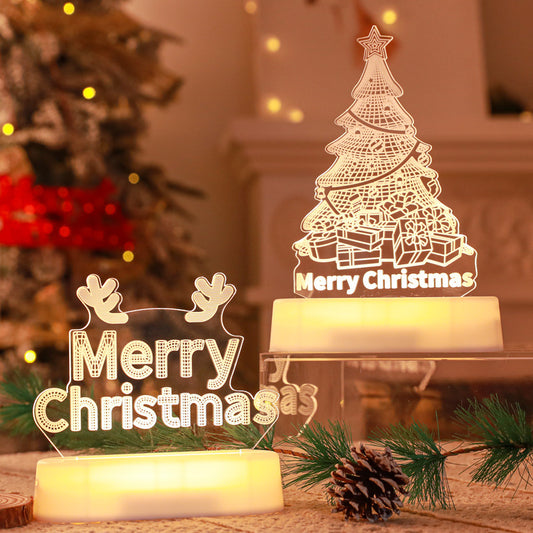 Christmas Decoration 3D Lamp Acrylic LED Night Lights New Year Valentines Day Christmas Kids Gift Christmas Ornaments decordunia