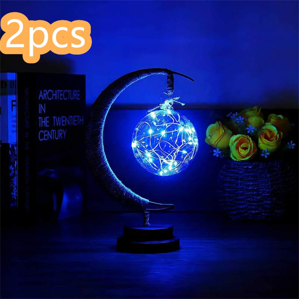 Led Moon Light Wrought Iron Ornament Light Star Shape Copper Wire Light Decorative Light USB Battery decordunia