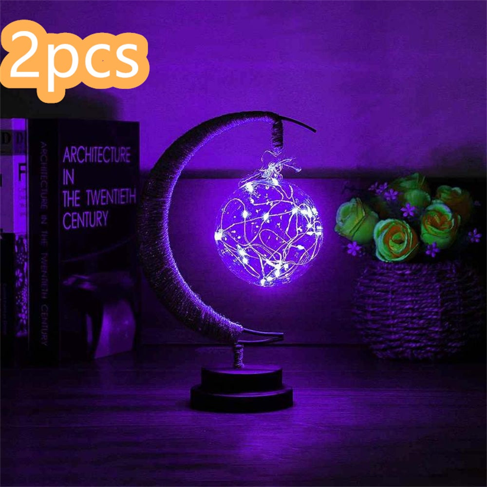 Led Moon Light Wrought Iron Ornament Light Star Shape Copper Wire Light Decorative Light USB Battery decordunia