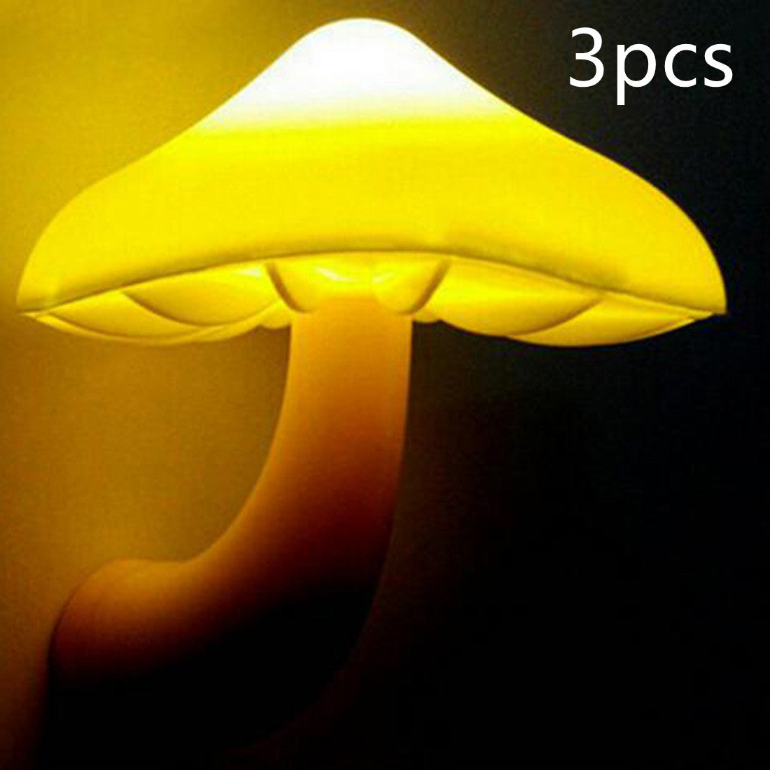 LED Night Light Mushroom Wall Socket Lamp EU US Plug Warm White Light-control Sensor Bedroom Light Home Decoration decordunia